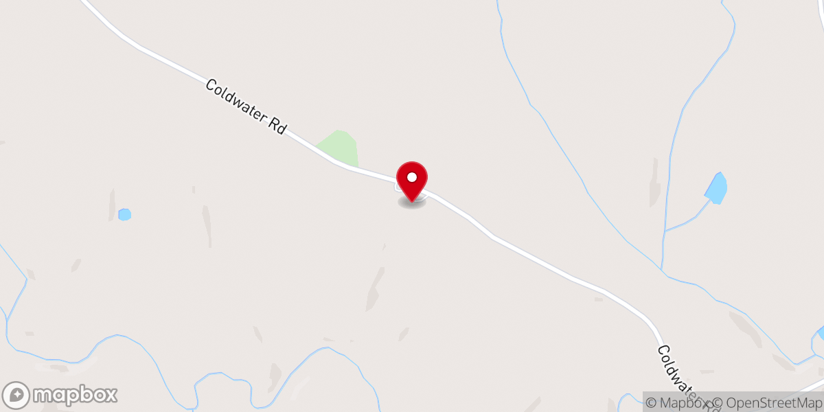 Map showing location of Coldwater United Methodist Church