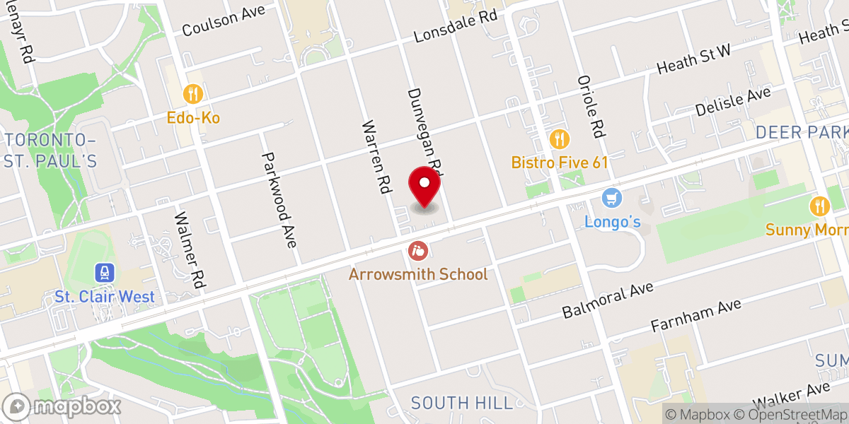 Map showing location of Timothy Eaton Memorial Church
