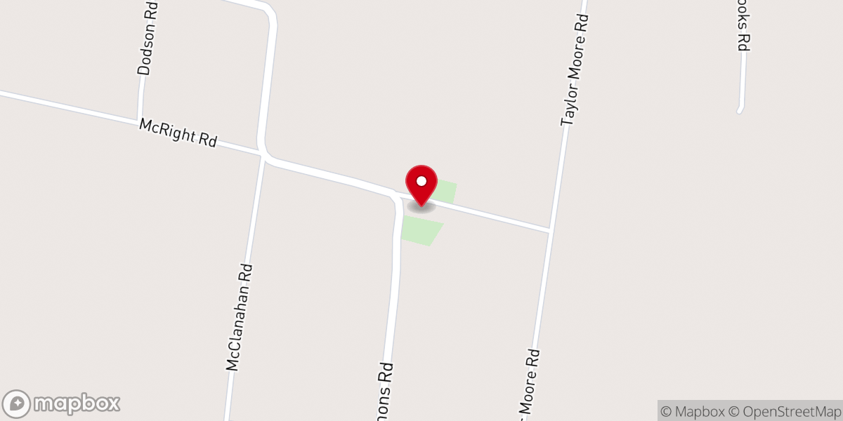 Map showing location of Alamo Baptist Church