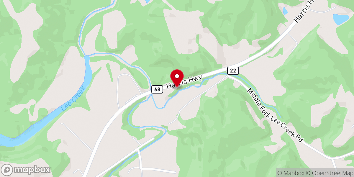 Map showing location of Belleville Baptist Church