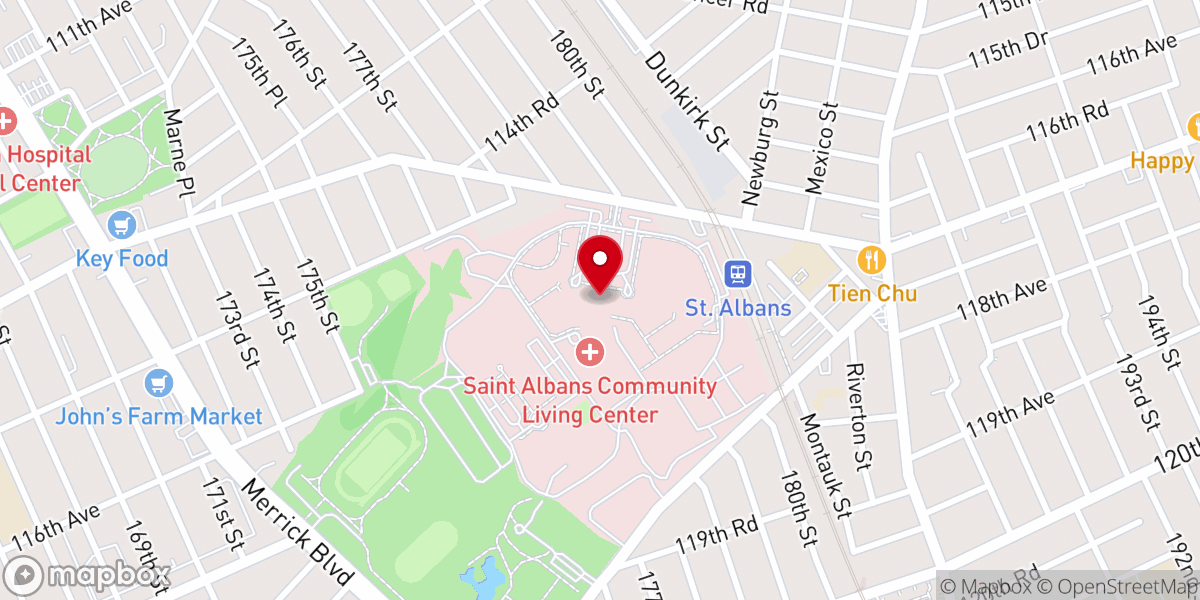 Map showing location of St. Albans Community Living Center