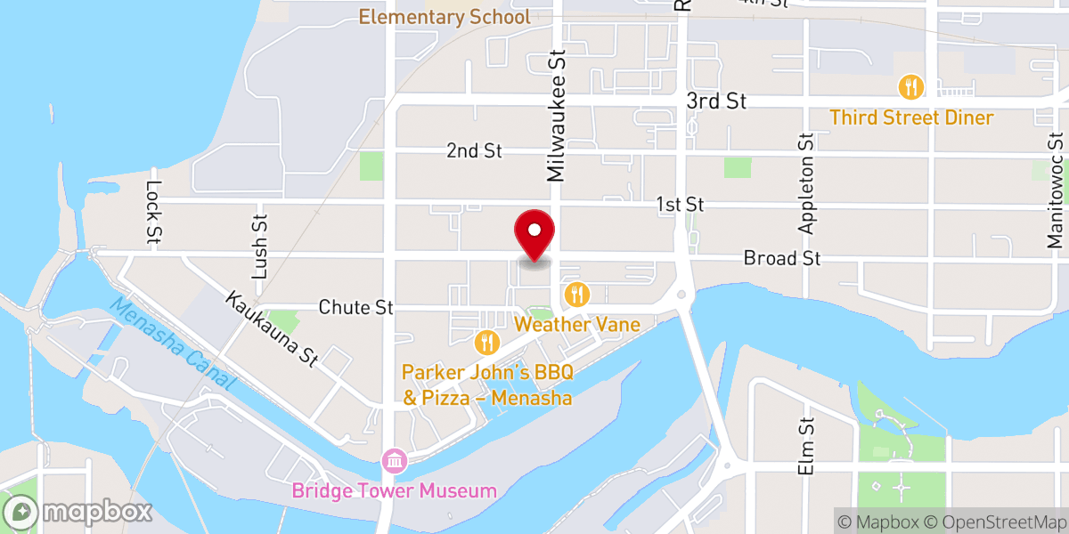 Map showing location of Evangel Worship Center