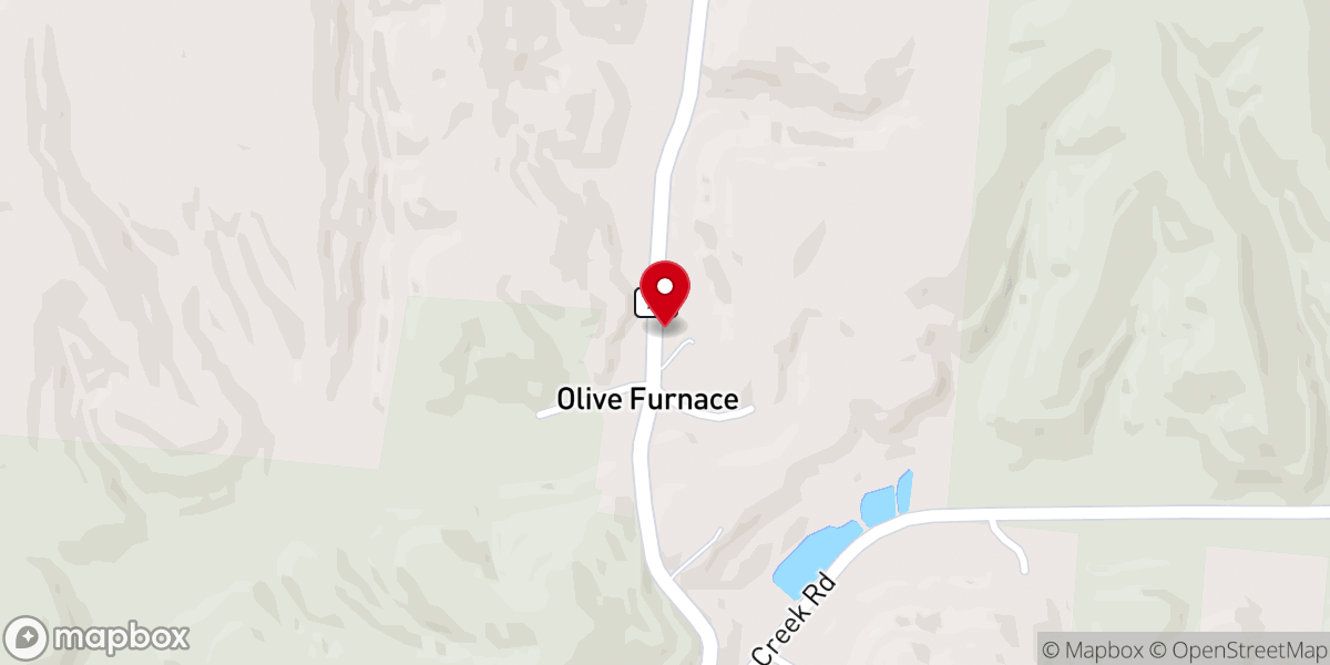 Map showing location of Mount Olive Church