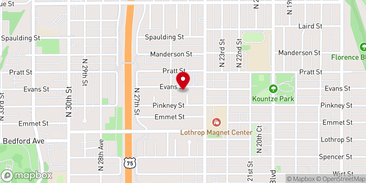 Map showing location of Good Tidings Evangelistic Church