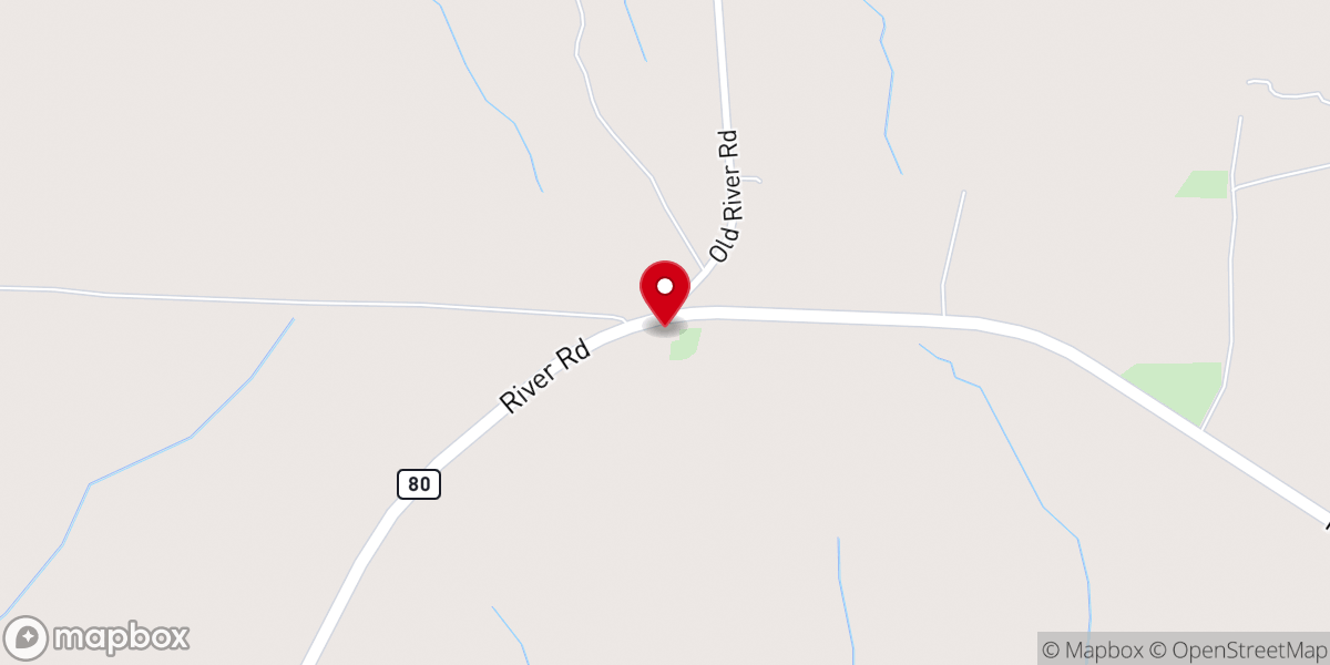 Map showing location of Oak Grove Church