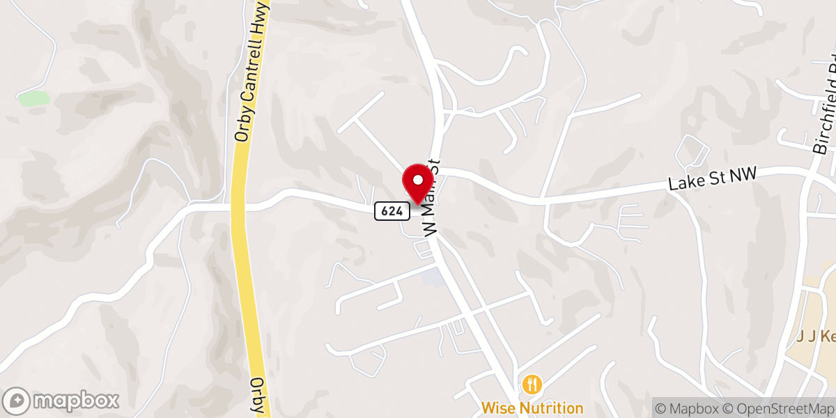 Map showing location of Stevens Church of God At Wise