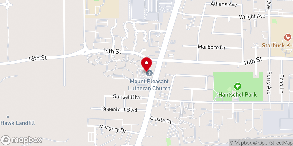 Map showing location of Mt Pleasant Lutheran Church