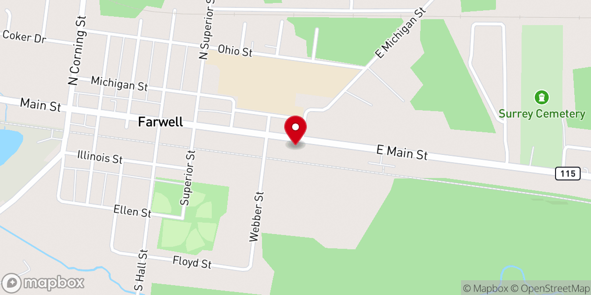 Map showing location of Community of Christ - Farwell