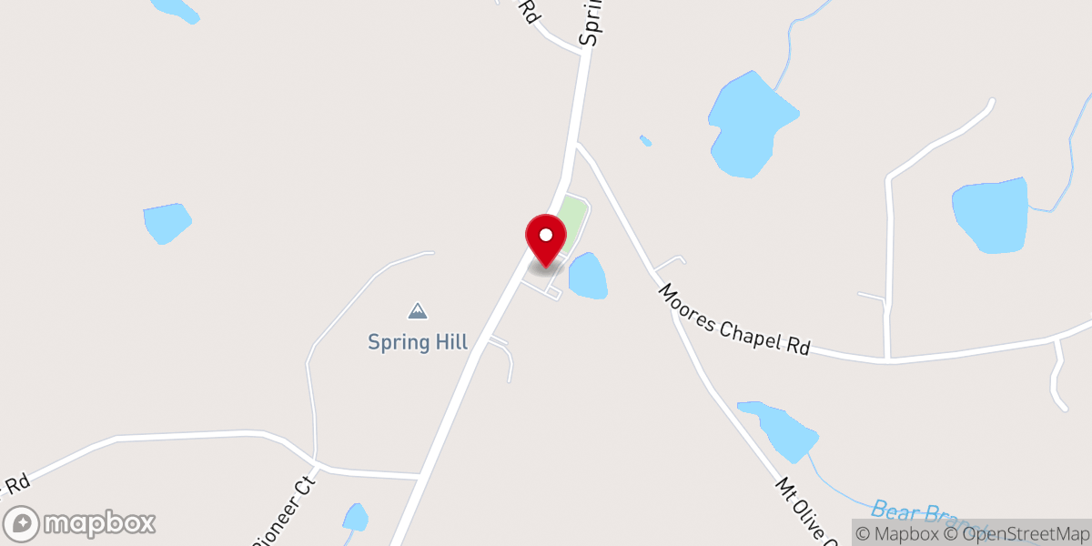 Map showing location of Spring Hill United Methodist Church