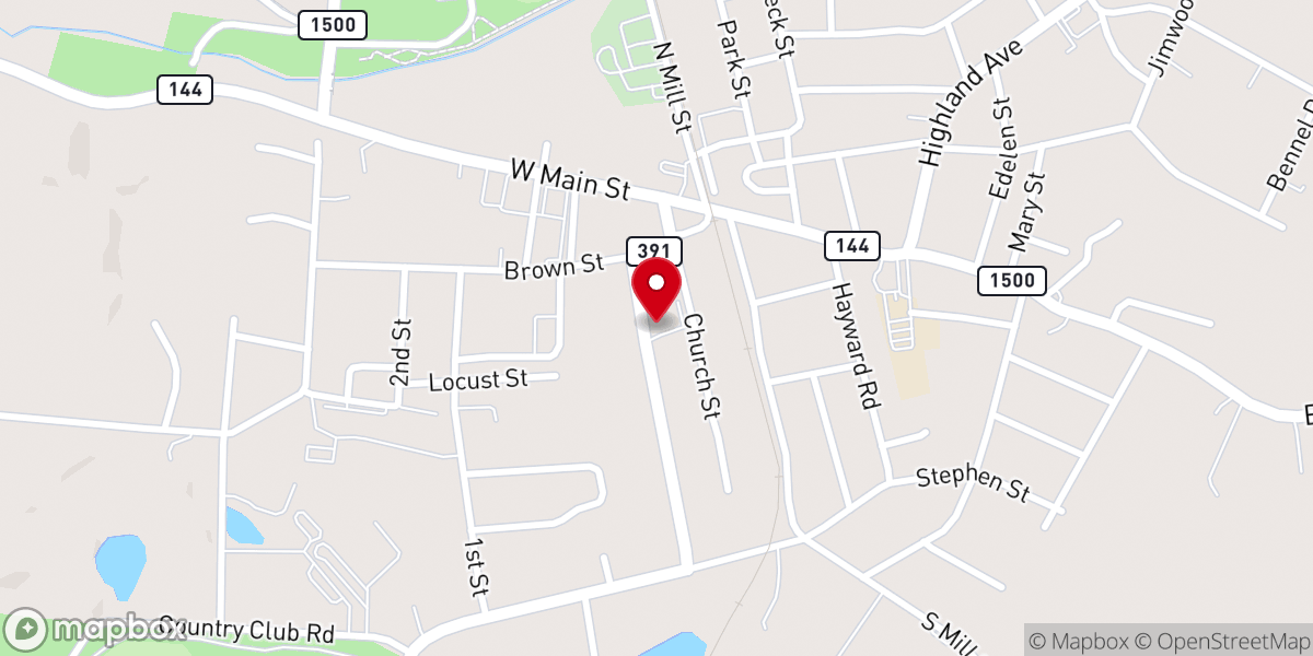 Map showing location of Vine Grove United Methodist Church