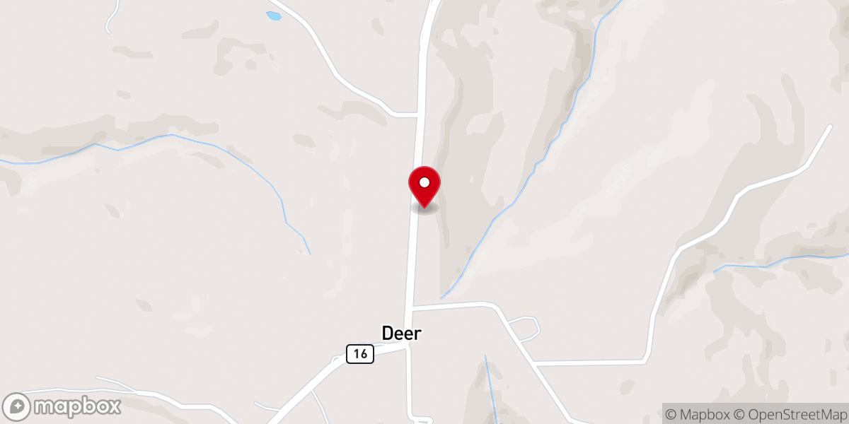 Map showing location of Deer Church of Christ