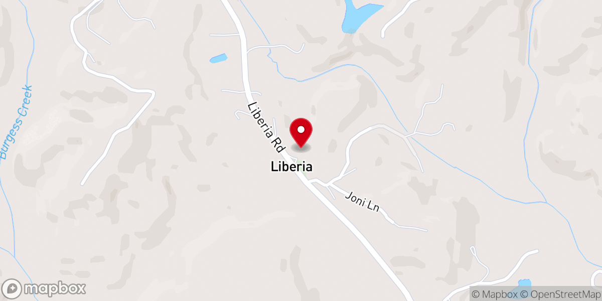 Map showing location of Soapstone Baptist Church