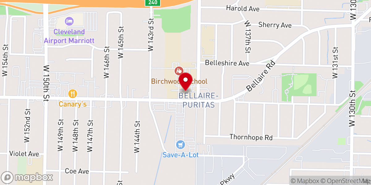 Map showing location of Blessed Trinity Catholic Church