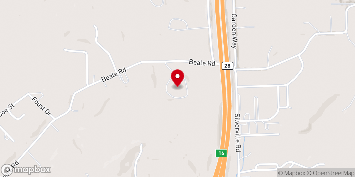 Map showing location of Evangel Heights Assembly of God