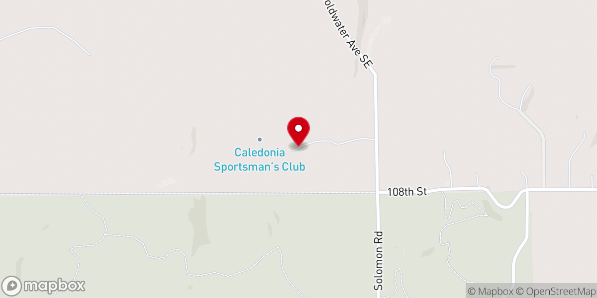 Map showing location of Caledonia Sportsman Club