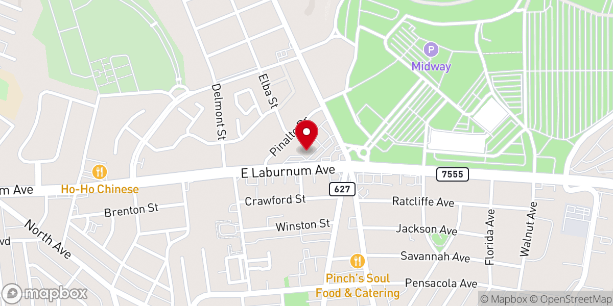 Map showing location of Sharon Baptist Church
