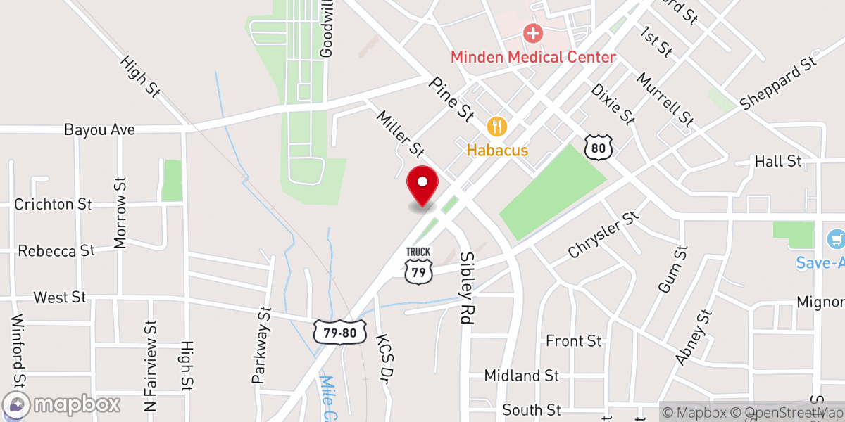 Map showing location of Webster Parish Indigent Dfndr