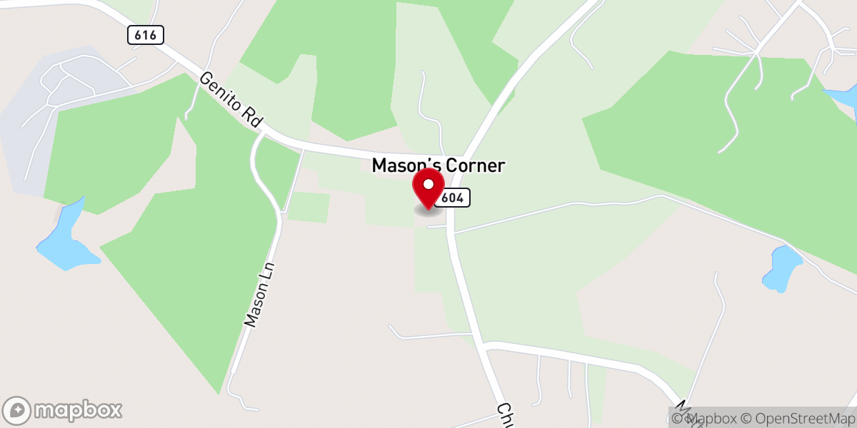 Map showing location of Mattoax Presbyterian Church