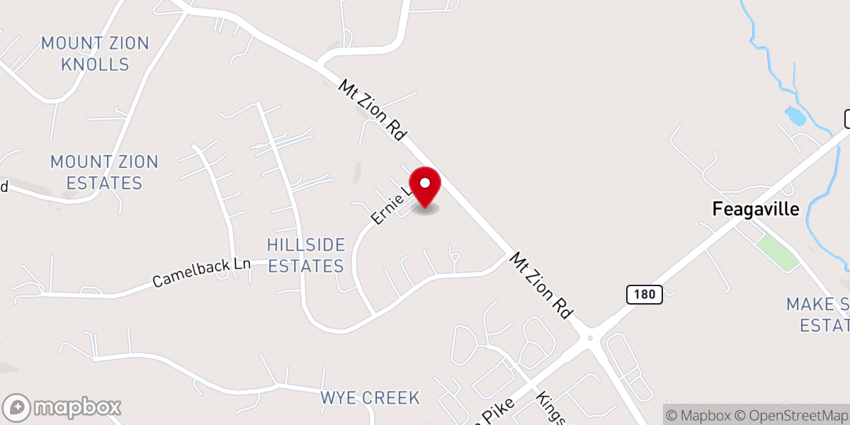 Map showing location of Frederick Baptist Church