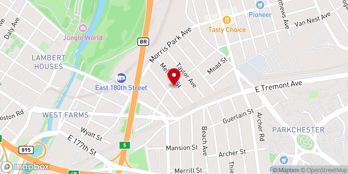 Map showing location of Goshen Pentecostal