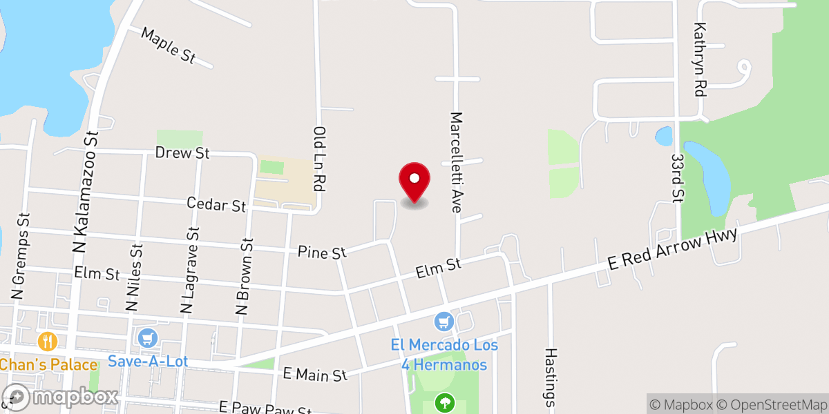 Map showing location of Trinity Lutheran School
