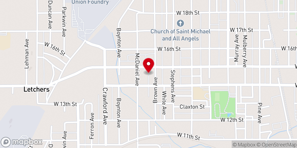 Map showing location of West Anniston Presbyterian Church