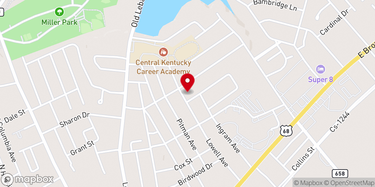 Map showing location of Lowell Avenue Baptist Church