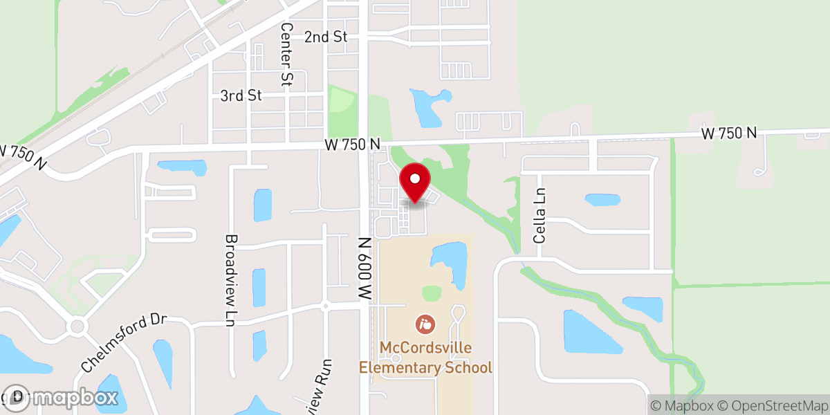 Map showing location of McCordsville Community Church