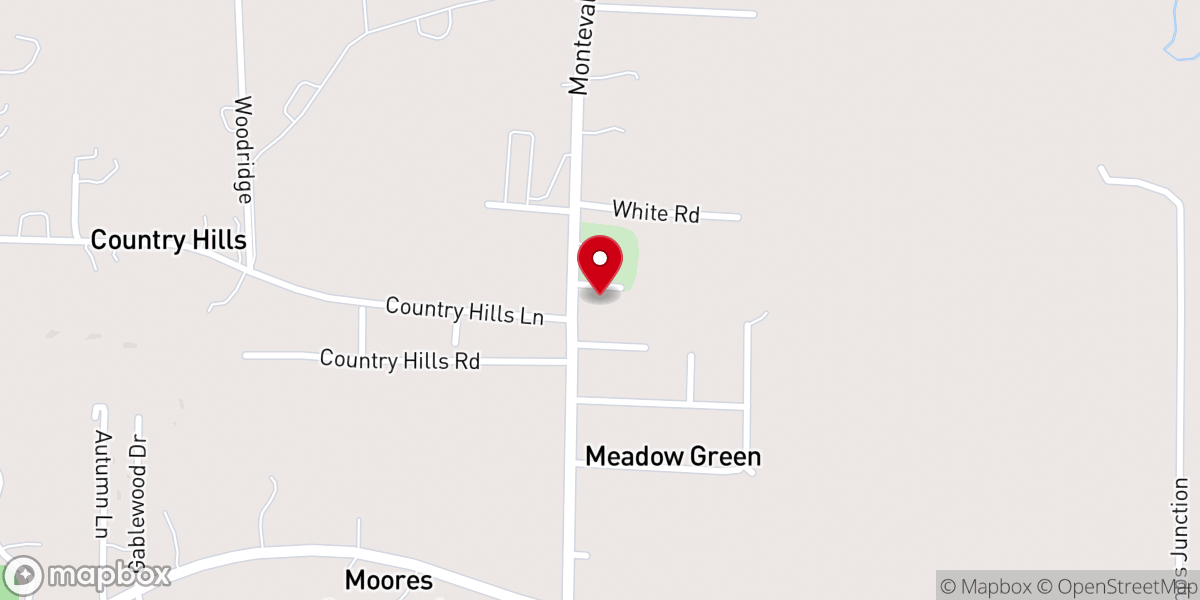 Map showing location of Calvary Hill Church