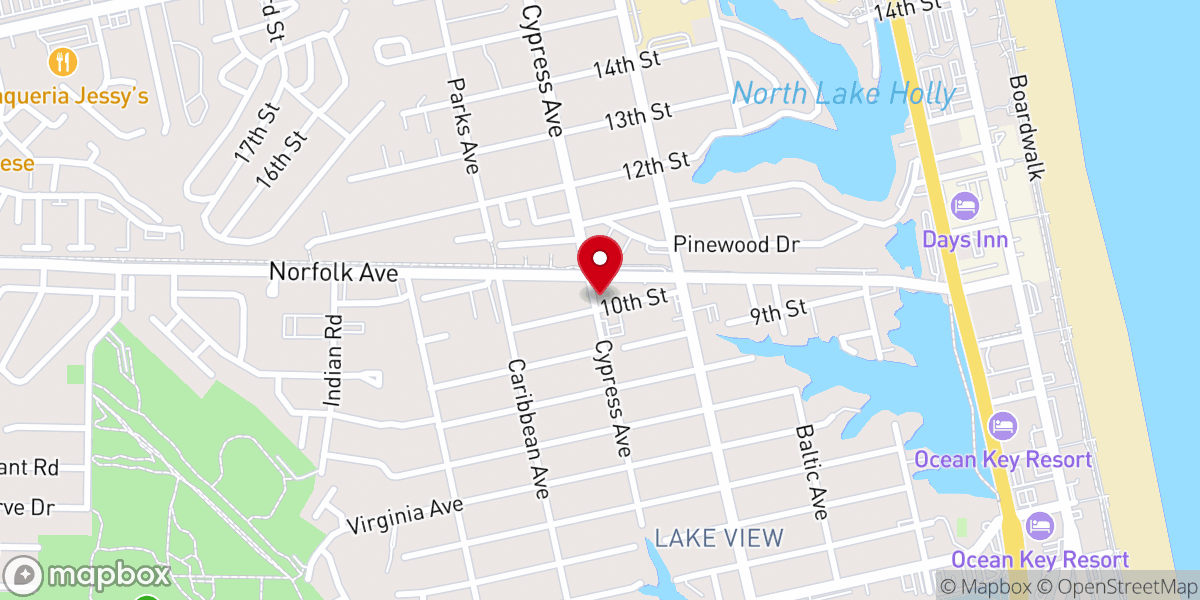 Map showing location of PIZZA CHAPEL