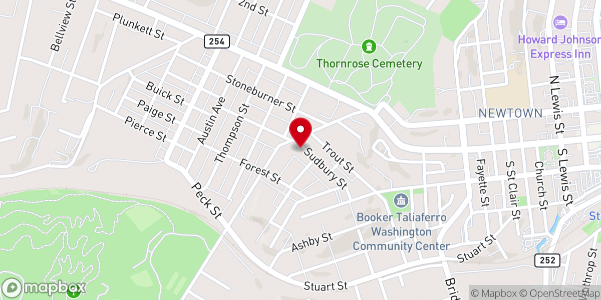 Map showing location of Allen Chapel A.M.E. Church - Food Distribution Center