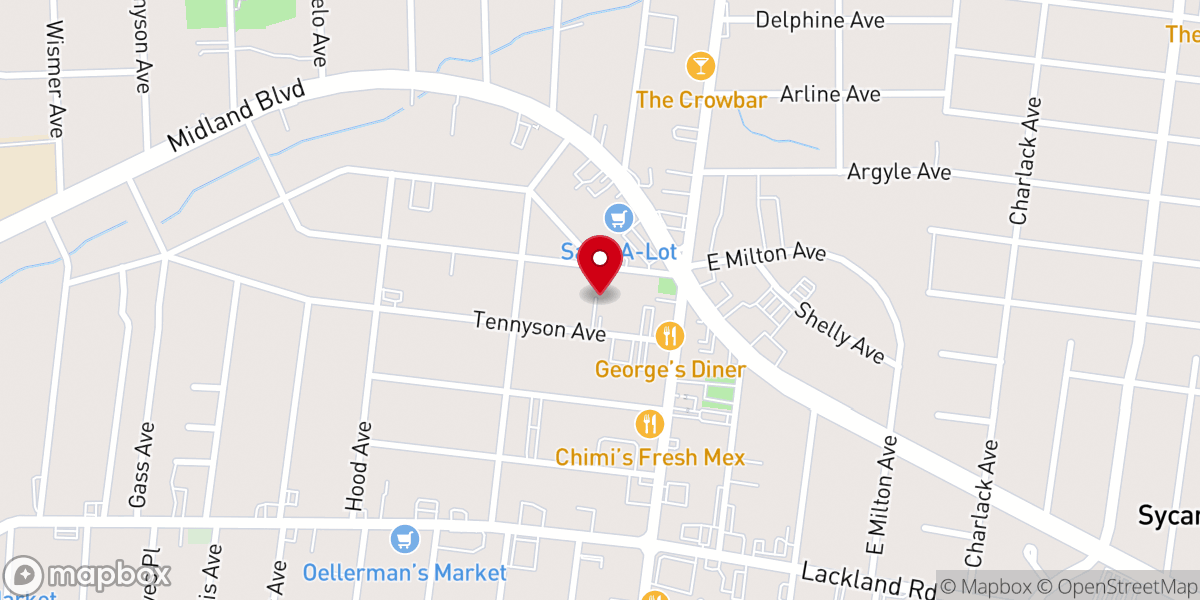 Map showing location of Overland Baptist Church