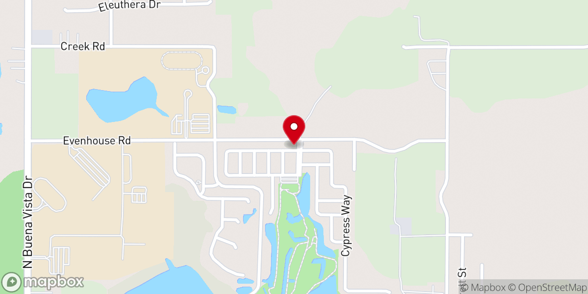 Map showing location of Cypress Greens