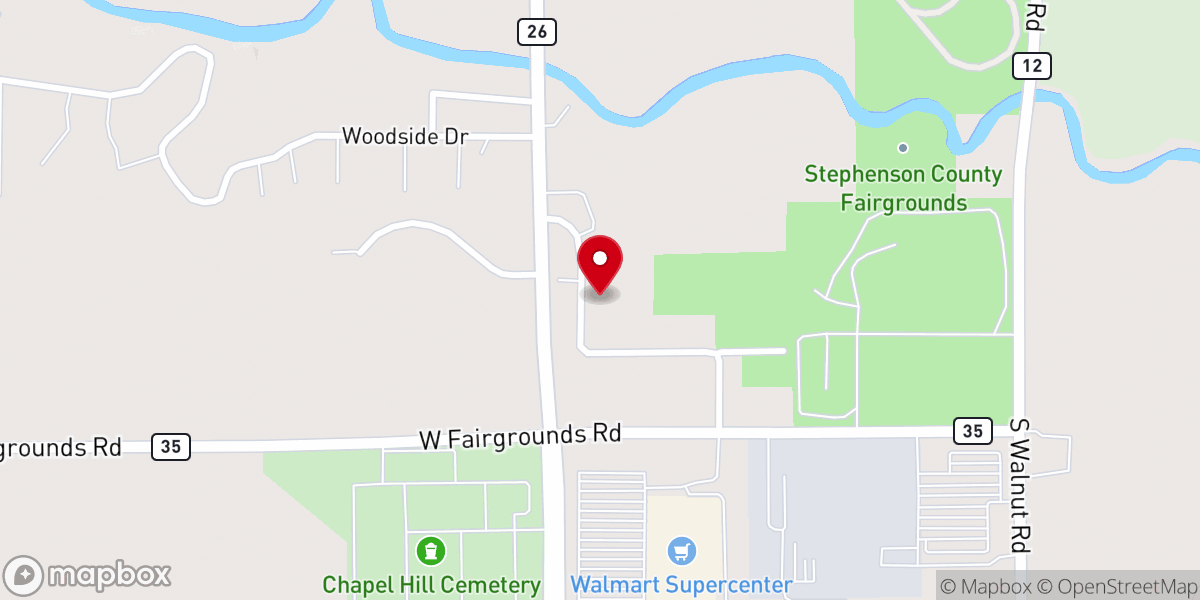 Map showing location of Our Savior Lutheran Church