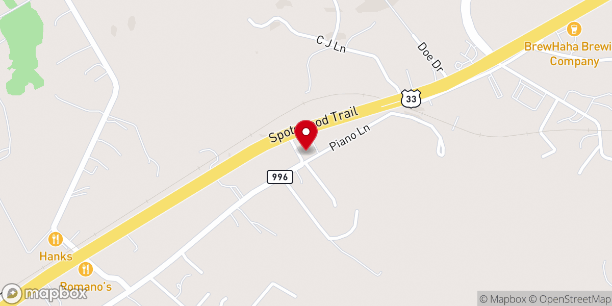 Map showing location of McGaheysville Mennonite Church