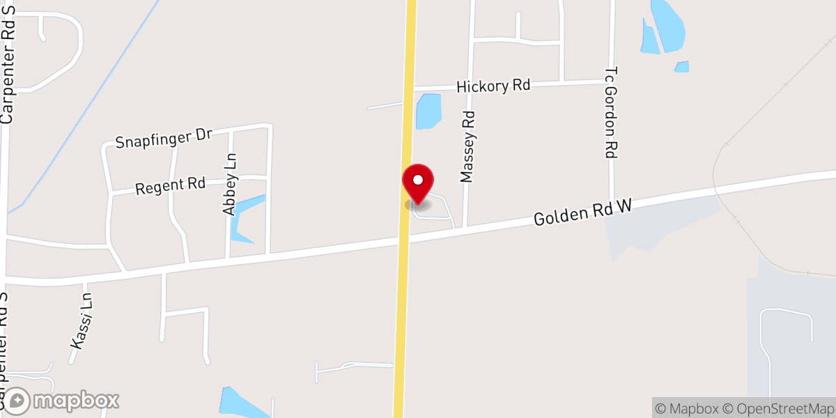 Map showing location of Victory Baptist Church