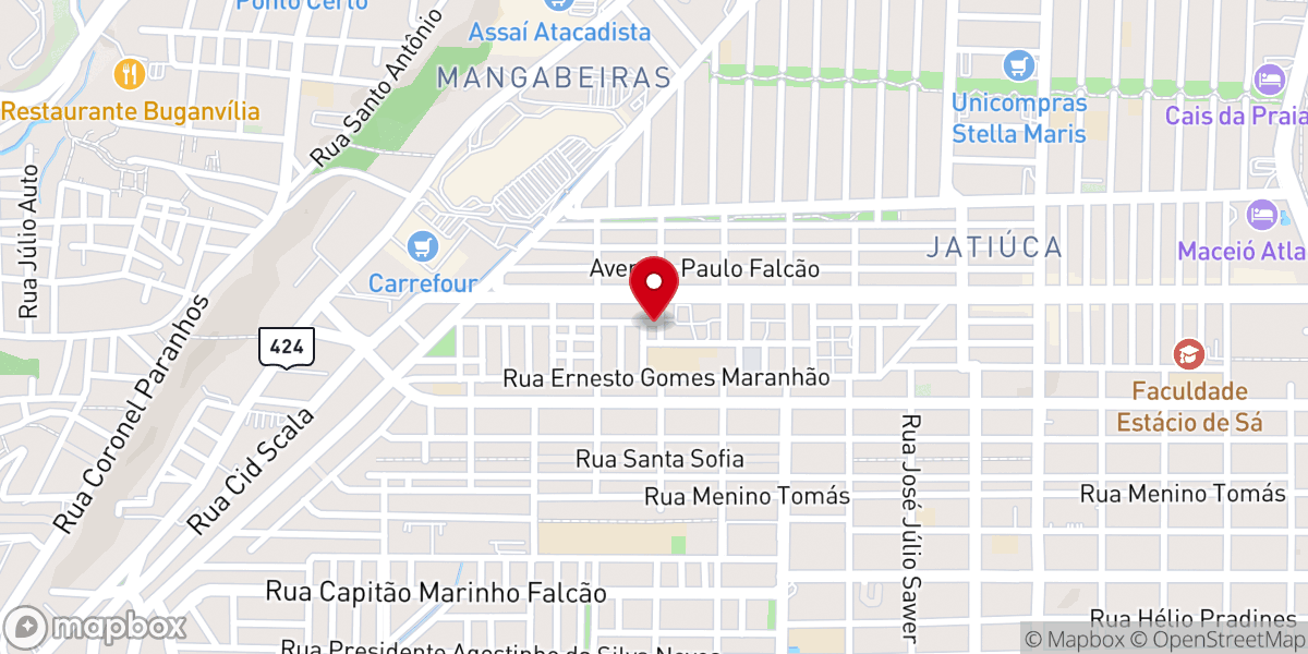Map showing location of Igreja Batista do Avivamento