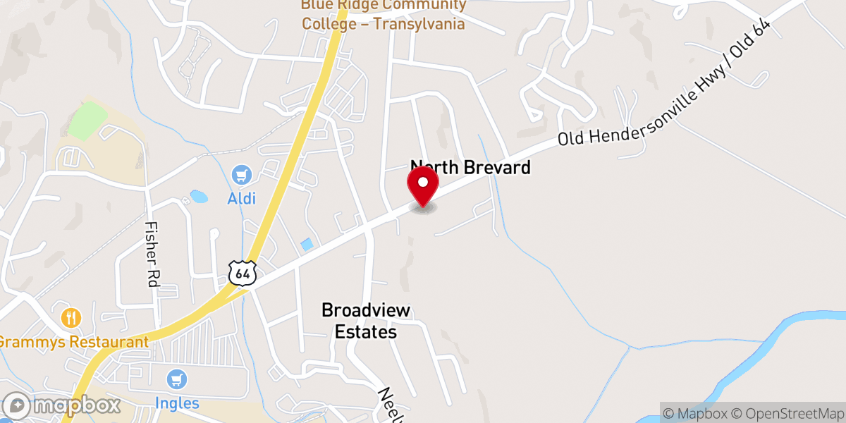 Map showing location of Old Church off of Island Ford Rd Brevard NC