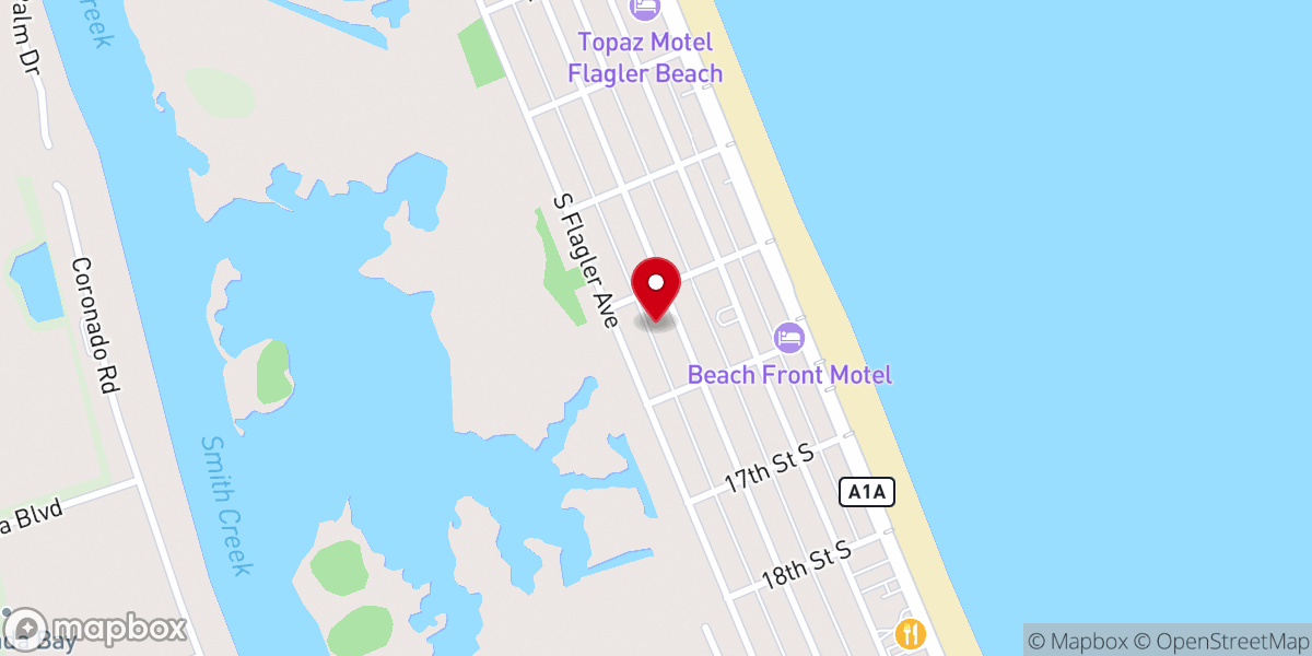 Map showing location of Flagler Beach United Methodist Church - Food Distribution Center