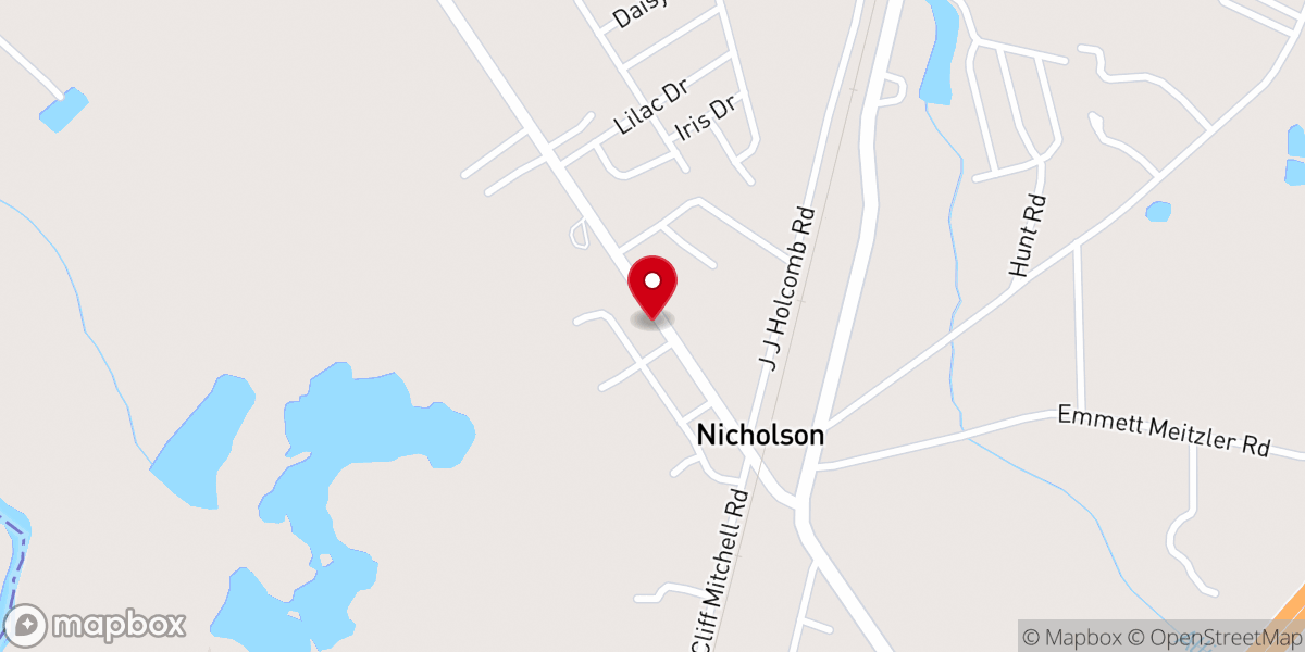 Map showing location of Nicholson Independent Baptist Church