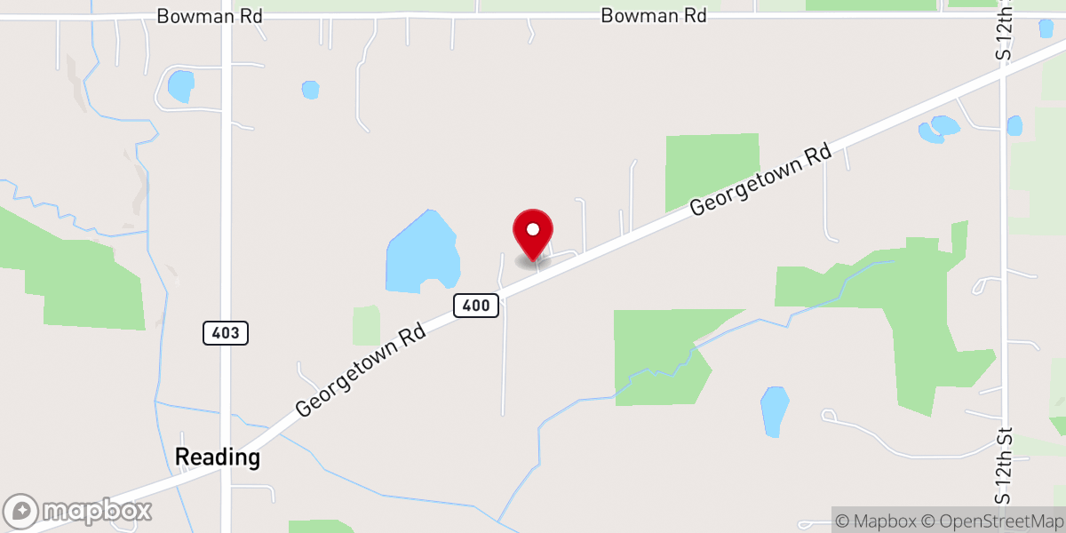 Map showing location of Reading Church of the Brethren