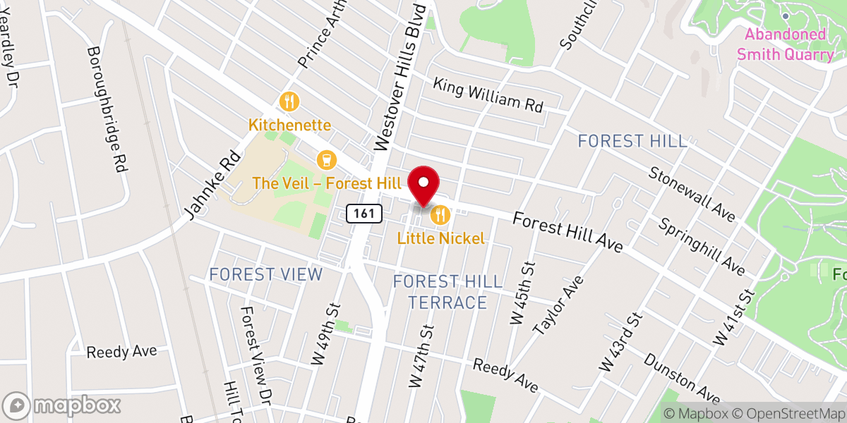 Map showing location of New Canaan Baptist Church
