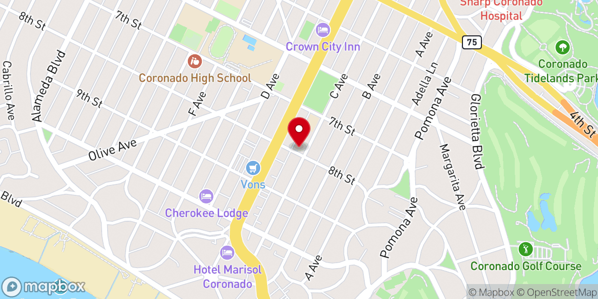 Map showing location of First Church of Christ, Scientist