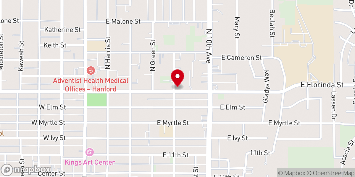 Map showing location of Living Word Hanford