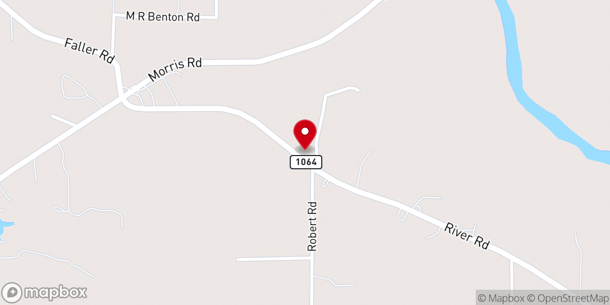 Map showing location of Ebenezer Baptist Church