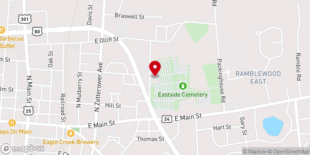 Map showing location of Thrive Church