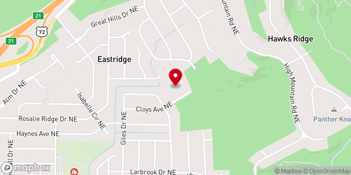 Map showing location of Oak Park Baptist Church