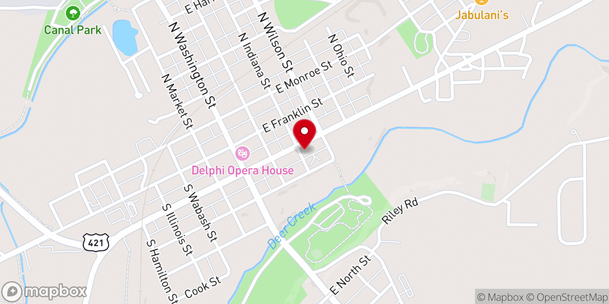Map showing location of First Presbyterian Church