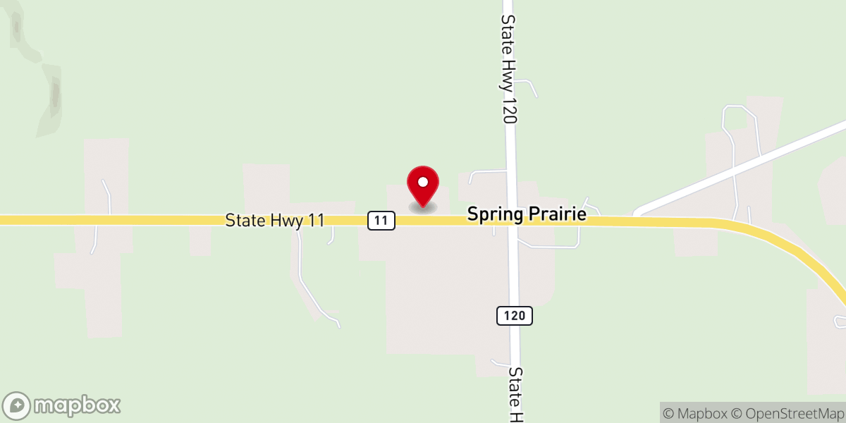 Map showing location of Spring Prairie Methodist Church