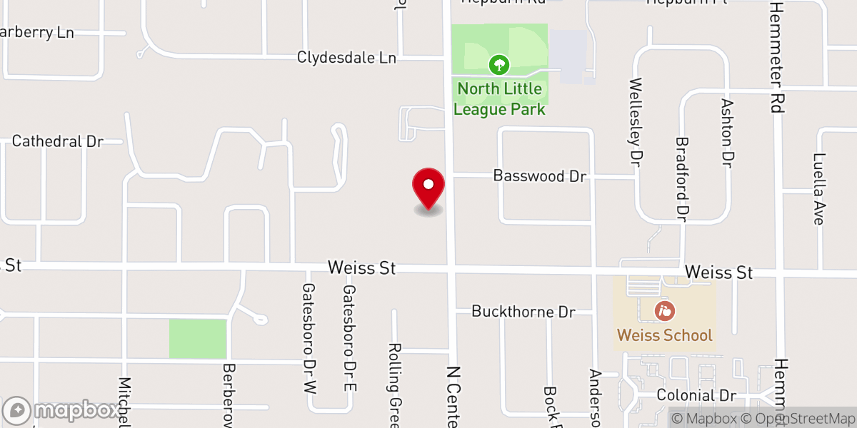 Map showing location of First Free Methodist Church